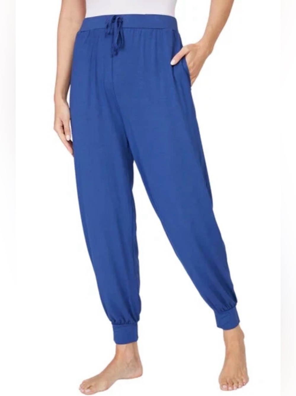 Pure Fiber Softest Draped Jogger Pants Bamboo Viscose Navy Large